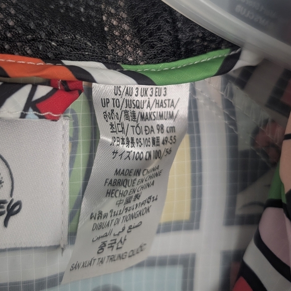 Disney Parks Mickey Mouse and Friends Packable Rain Jacket Youth Size 3 Unisex - Picture 6 of 15